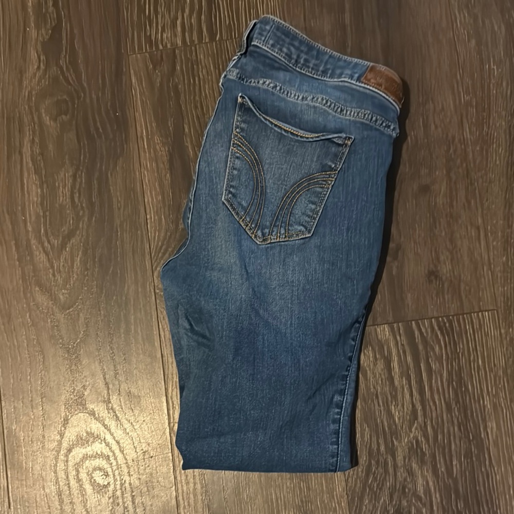 Hollister Blue Cropped Ankle Jeans with Faded Denim